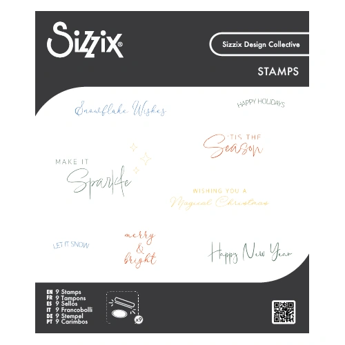 Sizzix Clear Stamps Set 9PK Winter Sentiments by Sizzix