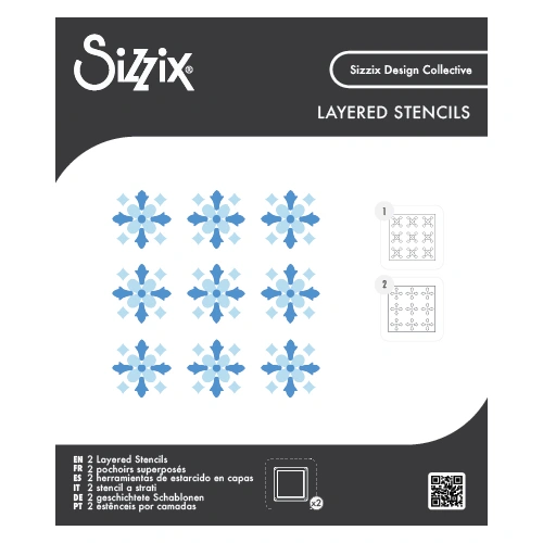 Sizzix Mini Layered Stencils 2PK Print & Pattern Fanciful Snowflakes by Sizzix
