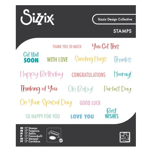 Sizzix Clear Stamps Set Essential Sentiments