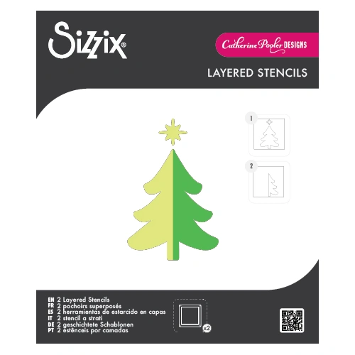 Sizzix Mini Layered Stencils 2PK Print & Pattern Star on Top by Catherine Pooler