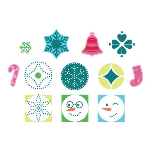 Sizzix Clear Stamps Set 16PK w/10PK Framelits Dies Around the Holidays by Catherine Pooler