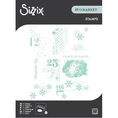 Sizzix Clear Stamps Set 11PK Holiday Textures by 49 & Market