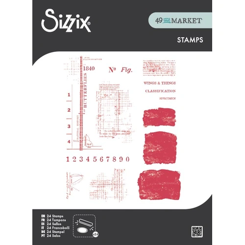 Sizzix Clear Stamps Set 24PK  Wings & Things by 49 & Market