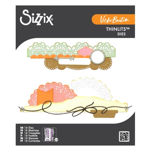 Sizzix Thinlits Die Set 18PK Border Clusters by Vicki Boutin