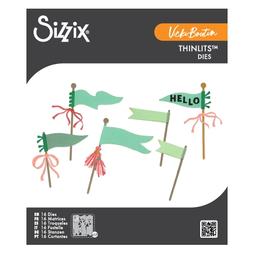 Sizzix Thinlits Die Set 17PK Layering Pennant Flags by Vicki Boutin