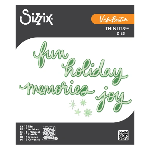 Sizzix Thinlits Die Set 15PK Vicki Holiday Script by Vicki Boutin