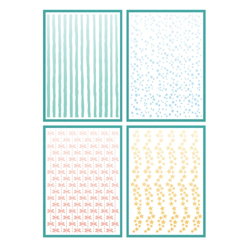 Sizzix A6 Stencil 4PK Holiday Layering Stripes by Vicki Boutin