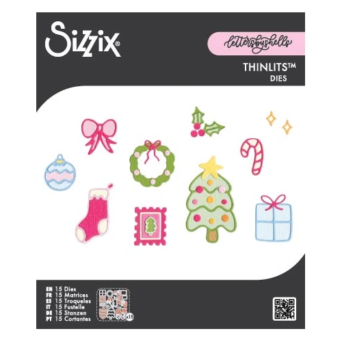 Sizzix Thinlits Die Set 15PK Holiday Cheer by Letters by Shells