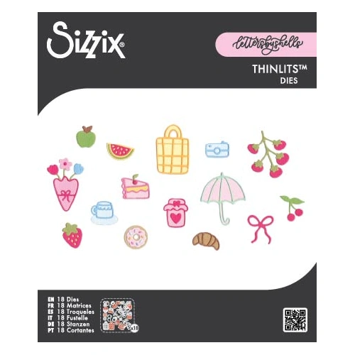 Sizzix Thinlits Die Set 18PK Picnic Treats by Letters by Shells