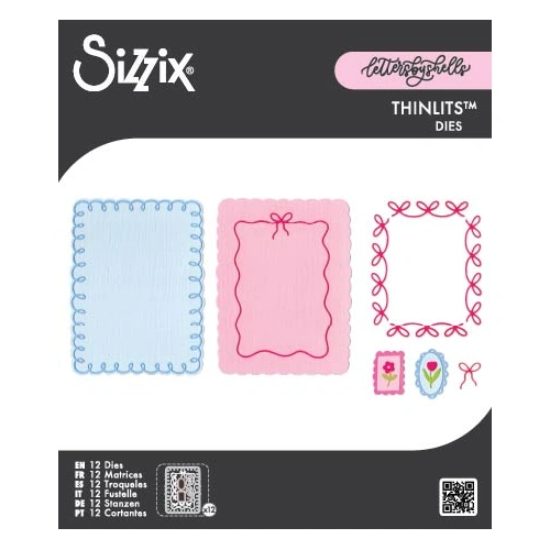 Sizzix Thinlits Die Set 12PK Loops, Bows & Frames by Letters by Shells