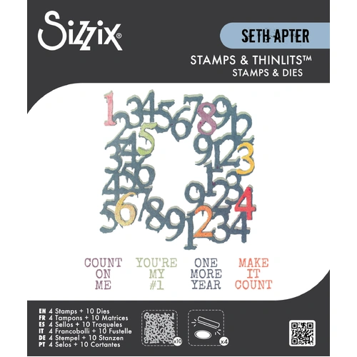 Sizzix Thinlits Die Set 10PK w/4PK Stamps - Recount by Seth Apter