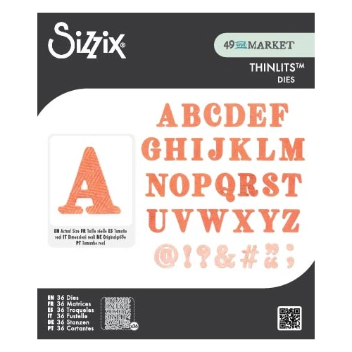 Sizzix Thinlits Die Set 36PK Lino Type Revival by 49 & Market