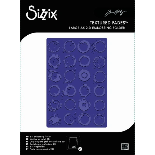 Sizzix 2D Texture Fades Embossing Folder Large/A5 Vault Ringer by Tim Holtz