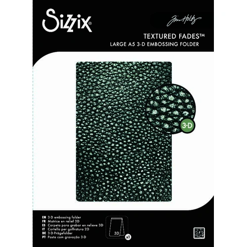 Sizzix 3-D Texture Fades A5 Embossing Folder Cracked Leather by Tim Holtz