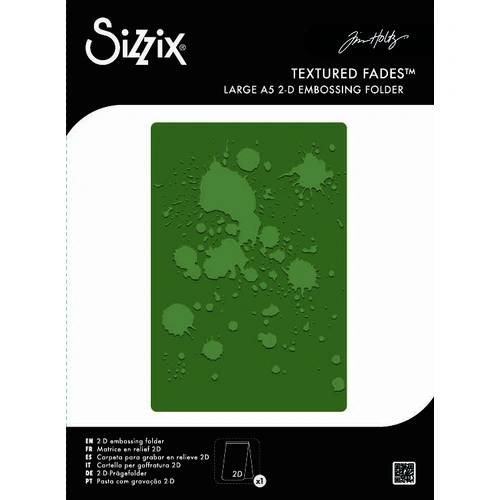Sizzix 2D Texture Fades A5 Embossing Folder Vault Ink Splats by Tim Holtz