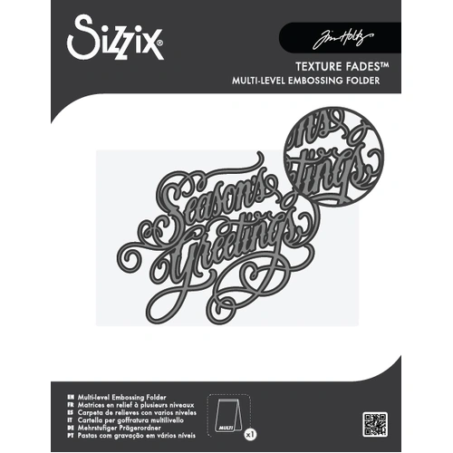 Sizzix Multilevel Texture Fades A6 Embossing Folder Vault Seasons Greetings by Tim Holtz