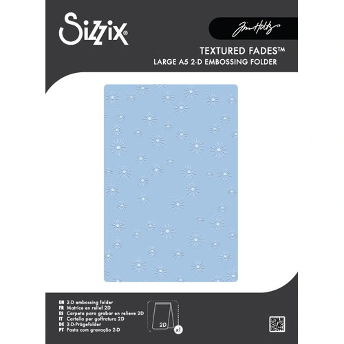 Sizzix 2D Texture Fades A5 Embossing Folder Vault Sparkle Stars by Tim Holtz