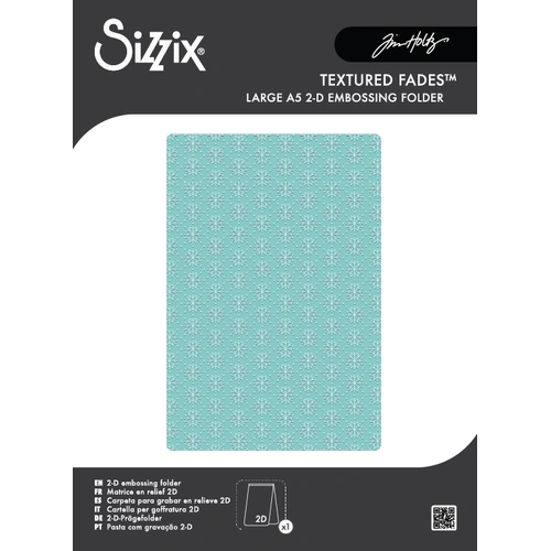 Sizzix 2D Texture Fades A5 Embossing Folder Vault Snowflakes #3 by Tim Holtz