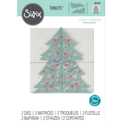 Sizzix Thinlits Die Christmas Tree Card by Lisa Jones