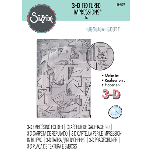 Sizzix 3-D Textured Impressions Embossing Folder - Doodle Triangles by Jessica Scott