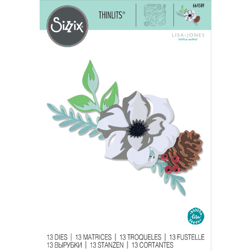 Sizzix Thinlits Die Layered Winter Flower by Lisa Jones
