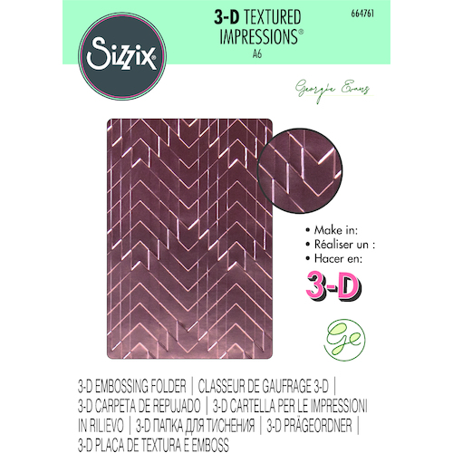 Sizzix 3D Textured Impressions Embossing Folder Staggered Chevrons by Georgie Evans