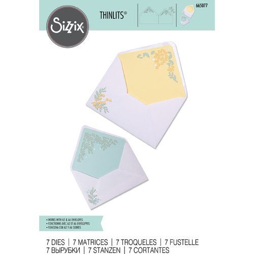 Sizzix Thinlits Die Set 7PK - Foliage Envelope Liners by Sharon Drury