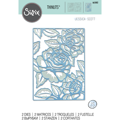 Sizzix Thinlits Die Set 2PK - Floral Lattice by Jessica Scott