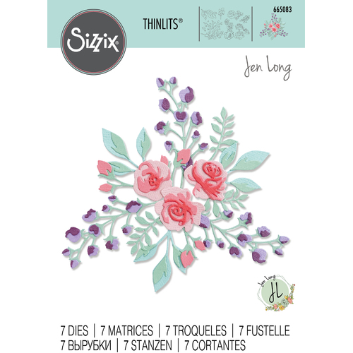 Sizzix Thinlits Die Set 7PK - Floral Layers #2 by Jen Long