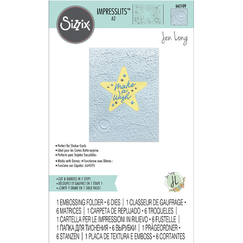 Sizzix Impresslits Embossing Folder - Celestial by Jen Long