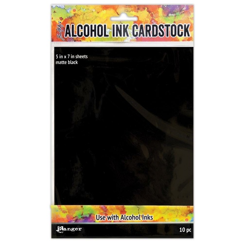 Tim Holtz Alcohol Ink Card Stock 5x7" Black Matte