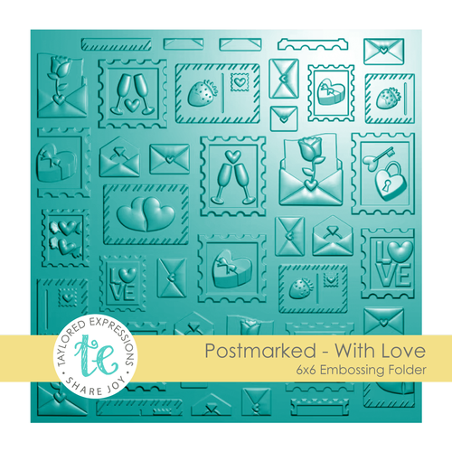 Taylored Expressions Postmarked - With Love 3D Embossing Folder