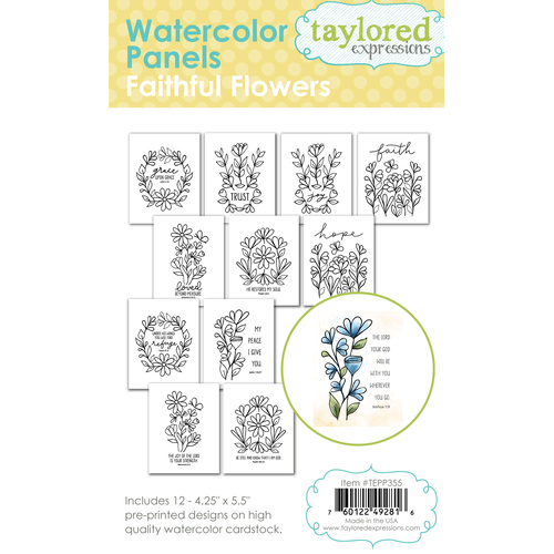 Taylored Expressions Watercolor Panels - Faithful Flowers
