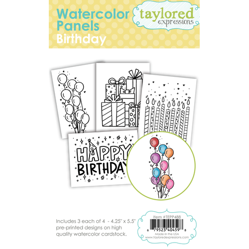 Taylored Expressions Watercolor Panels - Birthday