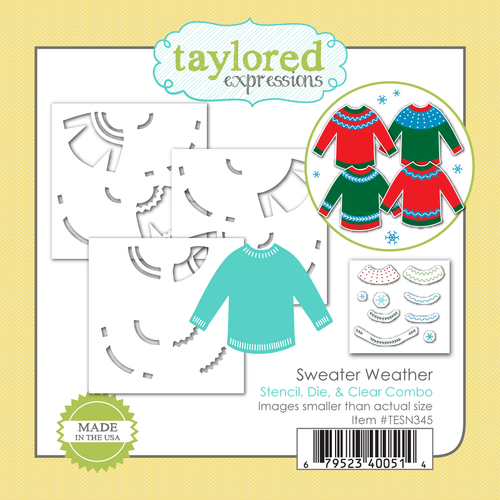 Taylored Expressions Sweather Weather Stencil, Die & Clear Stamp Combo