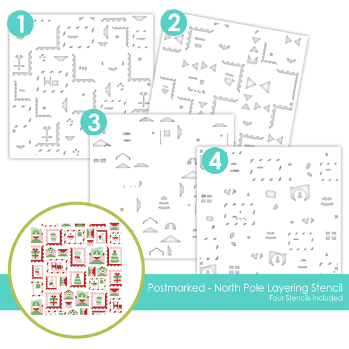 Taylored Expressions Postmarked - North Pole Layering Stencil