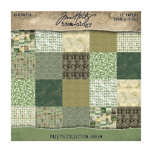 Tim Holtz Palette Collection Paper Pads - 8x8" Greens