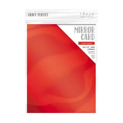 Craft Perfect Scarlet Organza Satin Mirror Card