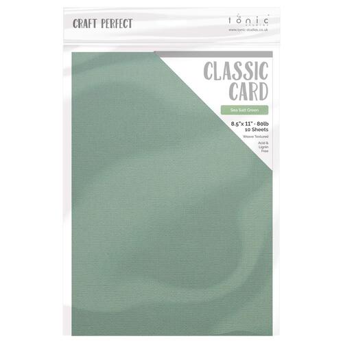 Craft Perfect Cardstock - Sea Salt Green Weave Textured Classic Card
