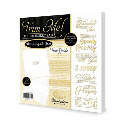 Hunkydory Trim Me! Foiled Insert Pad Thinking of You Gold