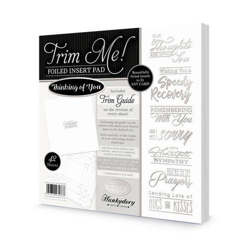Hunkydory Trim Me! Foiled Insert Pad Thinking of You Silver