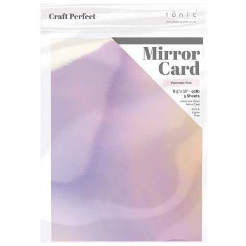 Craft Perfect Cardstock - Prismatic Pink Iridescent Gloss Mirror Card