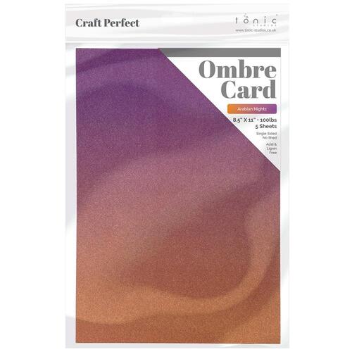 Craft Perfect Cardstock - Arabian Nights Ombre Glitter Card