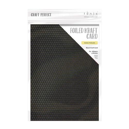 Craft Perfect Golden Polka Dot Foiled Kraft Cardstock