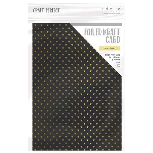 Craft Perfect Heart of Gold A4 Foiled Craft Card