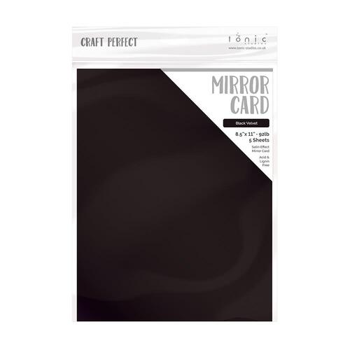 Craft Perfect Black Velvet Satin Mirror Cardstock