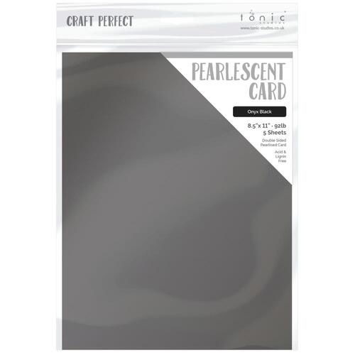 Craft Perfect Onyx Black Pearlescent Cardstock