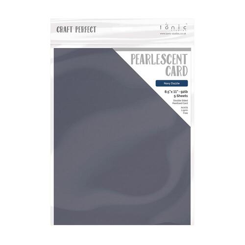 Craft Perfect Cardstock - Navy Dazzle Pearlescent Card