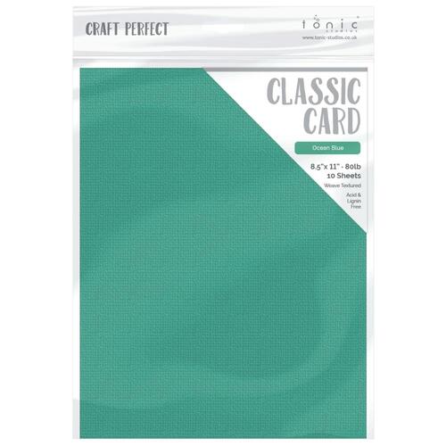 Craft Perfect Cardstock - Ocean Blue Weave Textured Classic Card