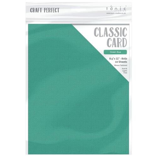 Craft Perfect Ocean Blue 8.5x11" Weave Textured Classic Card